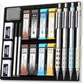 Nicpro 4 Pack Blocky Gear 0.3/0.5/0.7/0.9 mm Metal Mechanical Pencils Set