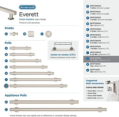 Amerock 10-1/16" Everett Satin Nickel Drawer Pull