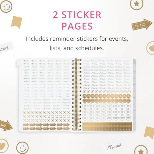 Graphique Strawberries 18 Month Planner, July 2026 – Dec. 2027, Hardbound Spiral Planner with Monthly Tabs, Holidays & Reminder Stickers, 6” x 8”
