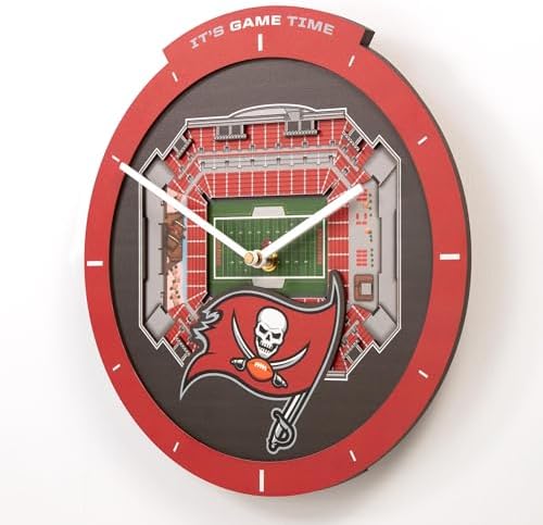 YouTheFan NFL Tampa Bay Buccaneers StadiumView 3D Wall Clock