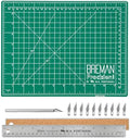 WA Portman Self-Healing Cutting Mat with Hobby Knife, 12'' Metal Ruler Set
