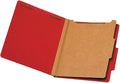 Globe-Weis Colored Classification Folders, 2/5 Cut Tab, 1 Divider, 2-Inch Embedded Fasteners, Letter Size, Bright Red, 10 Folders Per Box (23731)