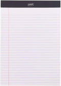STAPLES Notepads, 8.25x11.75 Inch, Wide Ruled, White, 72-Pack