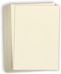Hamilco Ivory Linen Textured Cardstock Paper 8.5x11-80lb Cover Heavyweight Card Stock with Linen Finish for Inkjet Printers, Resumes, Invitations & Stationery (50 Sheets)
