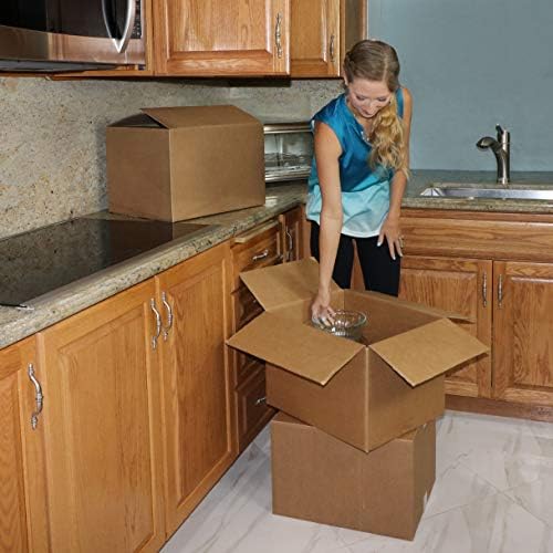 Amazon Basics Cardboard Moving Boxes for Packing and Shipping, Medium Size, 18" x 14" x 12", Brown, 10-Pack