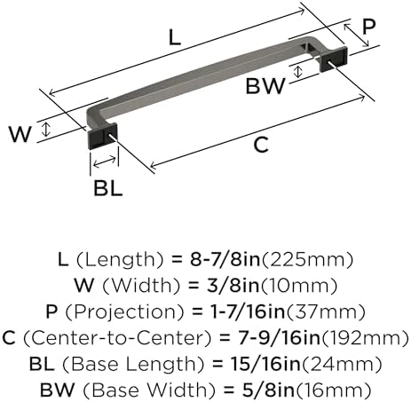 Amerock 7-9/16" Westerly Graphite Drawer Pull