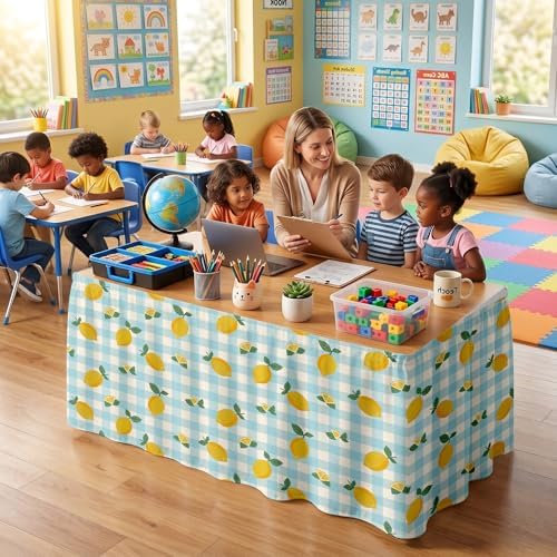 Teacher Desk Skirt for Classroom Ruffle Table Skirt Back to School