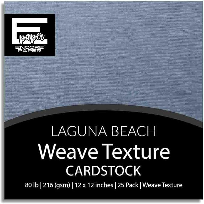 LAGUNA BEACH—12x12 Textured Cardstock | 80lb Textured Blue Scrapbook Paper | Premium Cardstock for Cricut Cutting | 25 Sheets