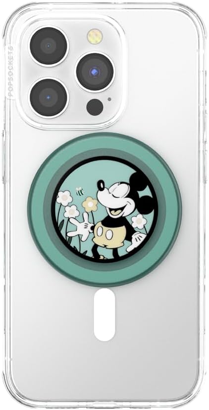 PopSockets Phone Grip for MagSafe, Magnetic Holder- Tonal Flower | Removable, For Kindle / Android / iPhone, With Magnet, Disney, Mickey Mouse, Minnie, Enamel, Designs