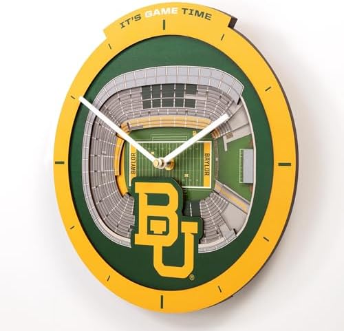 YouTheFan NCAA Baylor Bears StadiumView 3D Wall Clock