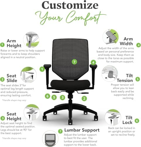HON Solve Ergonomic Office Chair, Lumbar Support, Desk Chair, Peacock