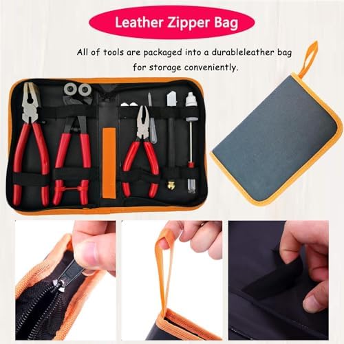 Glass Cutting Tool Kit with Tile Nipper, Glass Cutter,Running Pliers, Breaker Pliers, Replacement Blades, Storage Case for Stained Glass, Tiles, Mosaic, Mirrors