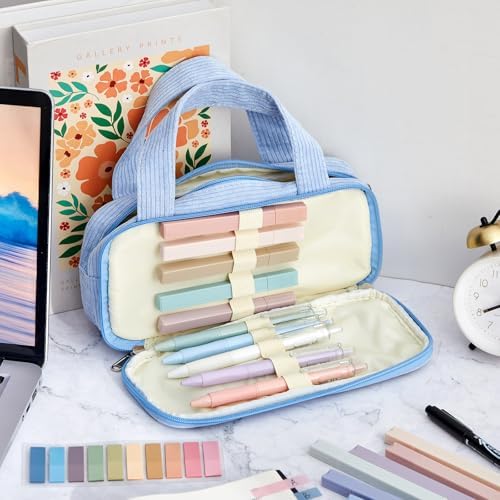 Jutom 39 Pcs Aesthetic Book Annotation Kit,Light Blue,Classic Style