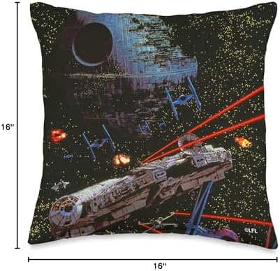 Star Wars Return of the Jedi Death Star II Battle Black Throw Pillow