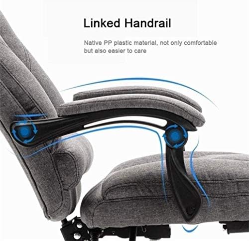 Chair with High Back Large Seat and Tilt Function Office Chair Linkage Arm Adjustable Height Seat with Footrest Suitable for Home Office Desk Chairs (Color : Blue) (Black)