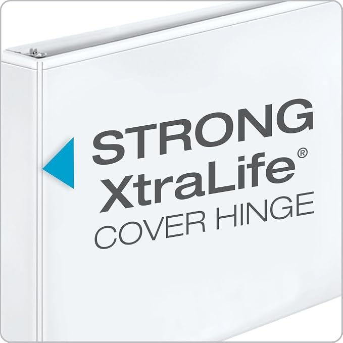 Cardinal® Slant-D® Ring 11" x 17" Tabloid ClearVue™ Binders, 3" Rings, 63% Recycled, White