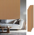 SMARTSTANDARD Wood Slat Acoustic Wall Panels 4 Pack 94"x12.6" Light Brown,