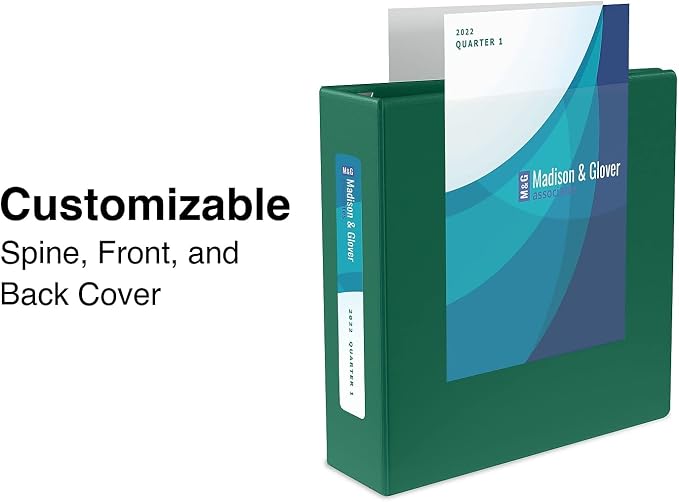 Staples Heavy-Duty 1.5-Inch 3-Ring View Binder, Dark Green, 4 Pockets | D-rings for durable everyday school and office document organization.