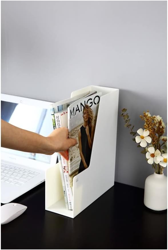 YBM Home Vertical File Bins Organizer Open Front Design for Easy Access to Files, Documents, and Magazines, Ideal for Home Office, Work Desktops, or School, Medium, 1261-8