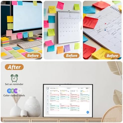 10.1 inch Smart Digital Calendar & Chore Chart, 1920 * 1080P Full HD Touchscreen Interactive Display, Desk Planner with Meal Scheduler, Achievement Rewards for Family Schedules and Cloud Photo
