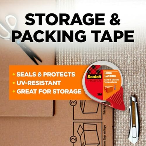 Scotch Long Lasting Storage Packing Tape, Clear, 1.88 in x 38.2 yd