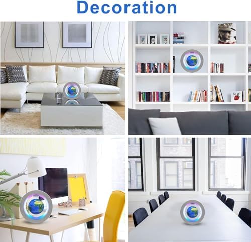 Flagest Magnetic Levitation Floating Globe - Levitating O Shape Globe with LED Lights for Education Home Office Desk Decor - Birthday Holiday Party Gift (4Inches）