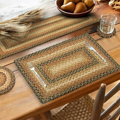 Homespice Russet Braided Table Runner Ideal as Dining Runner, Rect 11x36