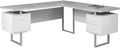 Monarch Specialties Computer 70"L Desk Left or Right Facing - White / Cement-Look