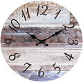 Stonebriar Vintage Farmhouse 14 Inch Round Battery Operated Hanging Wall Clock