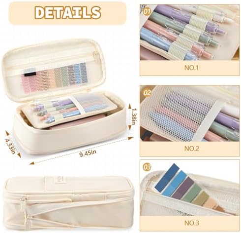 Jutom 39 Pcs Aesthetic Book Annotation Kit,Cream,Cute Style