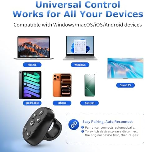 Remote for Anki Clicker Ring, Flashcard Control for Anki, RemNote