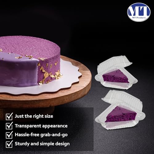 MT Products Plastic Cake Slice Containers – Medium Deep Cheesecake & Pie Slice Food Clear Containers (Pack of 20) – Made in the USA