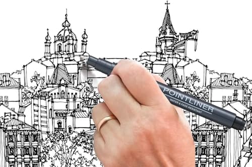 Pentel Arts Pointliner Drawing Pen, 0.8mm, Black Ink, Box of 12 Pens (S20P-8A)