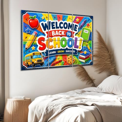 6 Pack Art Acoustic Panels Sound Absorbing Colorful Back to School Chalkboard School Supplies Bus Decorative Soundproof Wall Panels Self Adhesive for Home Recording Studios 72"x48"