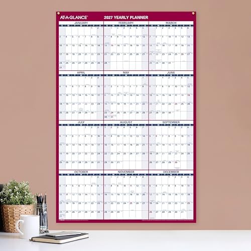 AT-A-GLANCE 2027 Wall Calendar, 24" x 36" Planner, Reversible, Vertical-Horizontal (PM2122827), White