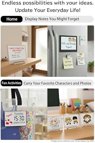 [Santek] EZ Sign NFC E-Paper Display – No Battery, Ultra-Thin 0.13”, Rewritable 4-Color Digital Display, App-Controlled (iOS/Android/PC), IP65 (White, 4.2" 6pcs, No Stand and Clip Included)