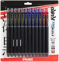Pentel EnerGel Kuro Liquid Gel Pen, 0.7mm, Medium line, Assorted Ink, 12-Pk (BL437R1BP12M1)