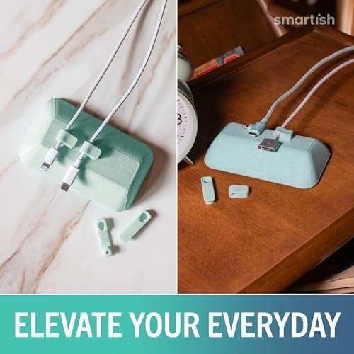 Smartish Magnetic Cord Holder, Bigger Cable Wrangler, Office Desk Organizer