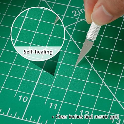 WORKLION 12" x 18" Art Self Healing PVC Cutting Mat, Double Sided, Gridded Rotary Cutting Board for Craft, Fabric, Quilting, Sewing, Scrapbooking Project……