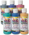 8-oz. Color Splash Metallic Acrylic Paint Assortment, Set of 6, Purple, Red