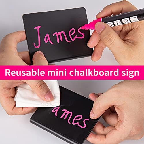 AITEE 10 Pack Acrylic Mini Chalkboard Signs Small Blackboards L-Shaped