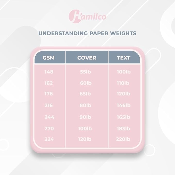 Hamilco Cardstock Paper with Vellum Parchment Finish – 8.5" x 11", 65 lb Cover, Natural Color, Blank Heavyweight Card Stock for Printer, 50 Sheets