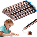 Seajan 48 Pcs 6b Jumbo Pencils, Big, Fat, Thick, Triangular Grip 7 Inch Large Pencils Refill with Eraser for Beginners Office Christmas Gifts(Black)