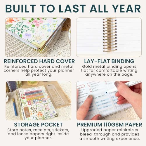 bloom daily planners 2027 Hardcover Goal & Vision Planner (January - December 2027) - Monthly & Weekly Calendar Year Agenda Organizer - 7.5" x 9" - Garden Party