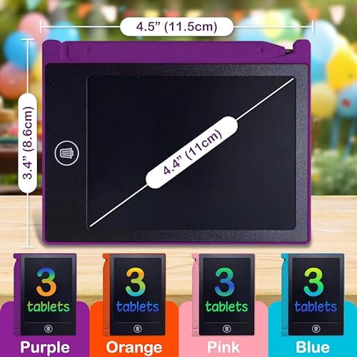 Playtapus Mini LCD Writing Tablet for Kids, 12 Pack – 4.5" Reusable Doodle Boards, Non-Candy Party Favors, Goodie Bag Fillers, Classroom Prizes, Screen-Free Travel Toys for Boys & Girls Ages 3-8