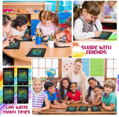 Zhehao 64 Pcs LCD Writing Tablet Bulk for Kids, 8.5 in, Colorful, Black