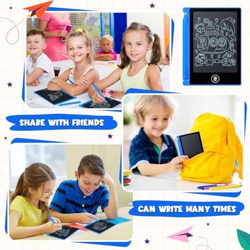 Nezyo 16 Pack 4.5 Inch Mini LCD Writing Tablet for Kids,Blue