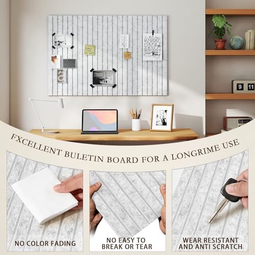 JBER Large Cork Board Alternative 72" x 48" - 24 Pack Self-Adhesive Felt Bulletin Board Tiles, Pin Board Vision Board for Walls, Office & Home Decor(Silver Gray)