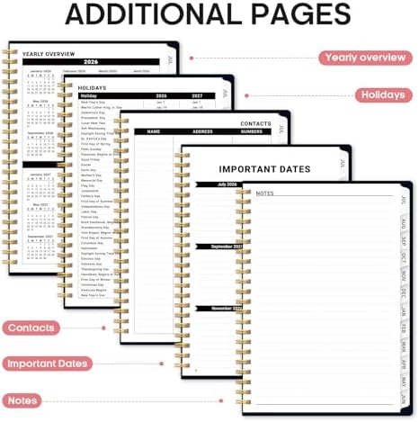 Planner 2026-2027, Jul 2026-Jun 2027 Academic Monthly & Weekly Planner | 8.5" x 11" Hardcover Pretty Calendar Planner for Women, Spiral Organizer for School Office Home Supplies, Garden of Whimsy