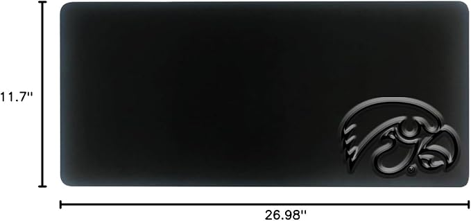 The University of Iowa Alumni Desk Mat, Durable Office Supplies, Non-Slip Base, Responsive Desk Pad with Smooth Surface, Black